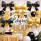 38-Piece Graduation Party Decorations Set 2026 – Congrats Grad Banner, Black & Gold Graduation Balloons, Backdrop & Giant Bow Foil Balloons, Class of 2026 Graduation Party Supplies for High School & College Celebrations